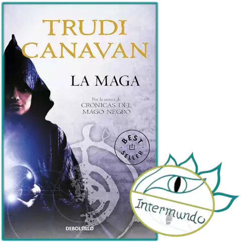 Portada de la novela La maga, escrita por Trudi Canavan, con el logo de Proyecto Intermundo sobre ella.