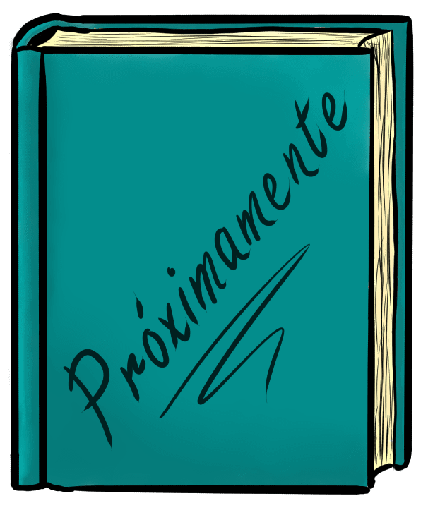 Dibujo de un libro azul. Sobre su portada se lee la palabra Próximamente.