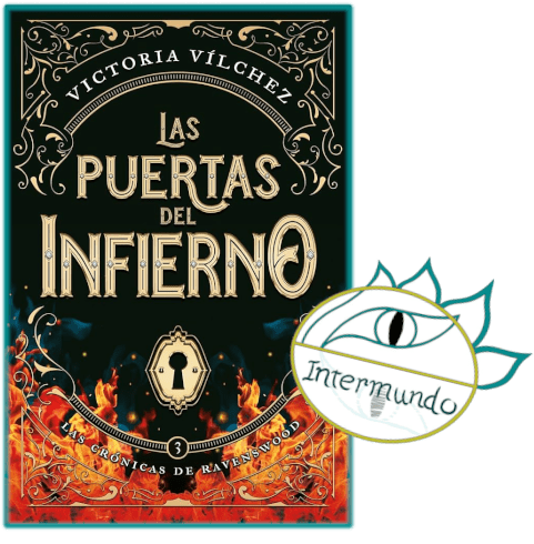 Portada de la novela Las puertas del infierno, escrita por Victoria Vílchez bajo el sello de Proyecto Intermundo